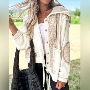 POL Cream & Beige Snap closure Jacket w Hoodie nwt various sizes